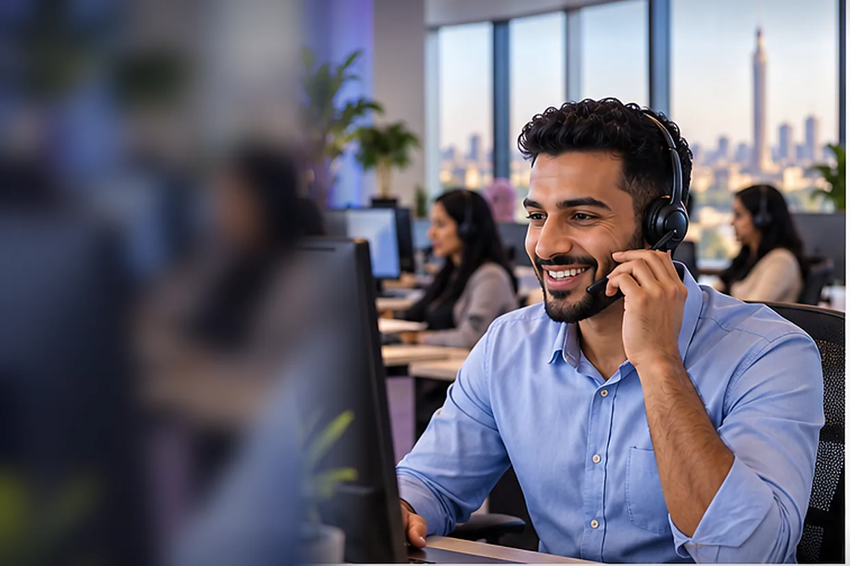 Customer support virtual assistant replying to a live chat