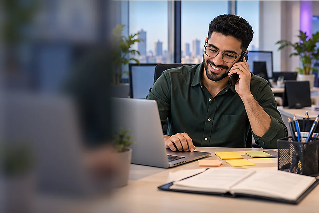 Business owner handing admin tasks to a virtual assistant