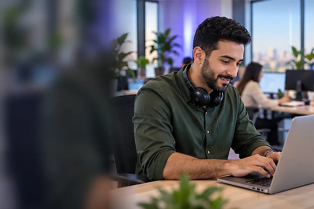Helpdesk virtual assistant working through a support ticket queue