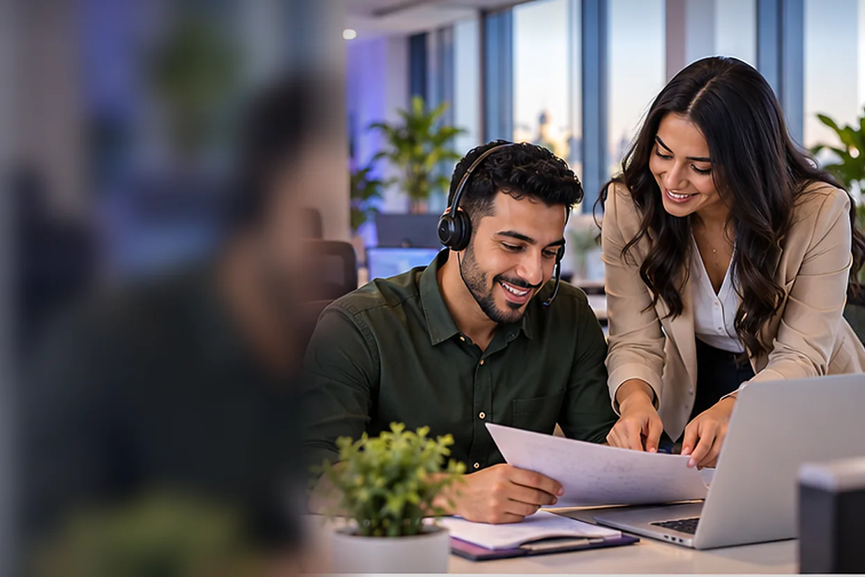 New customer support virtual assistant being onboarded by a colleague