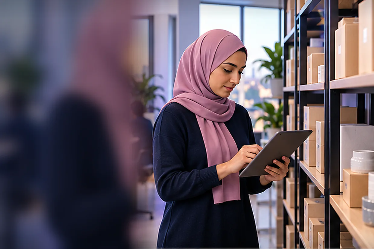 E-commerce virtual assistant doing a stock check