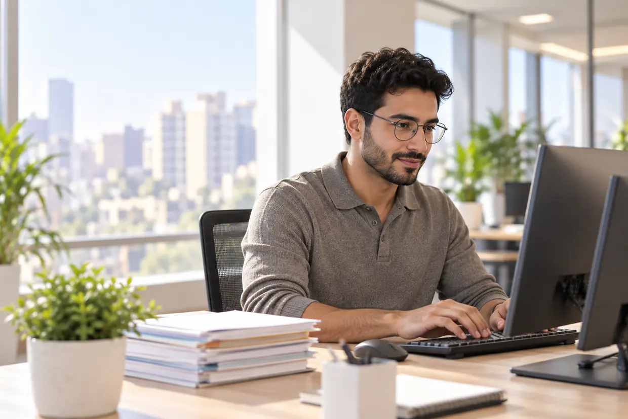 Data entry virtual assistant updating records accurately