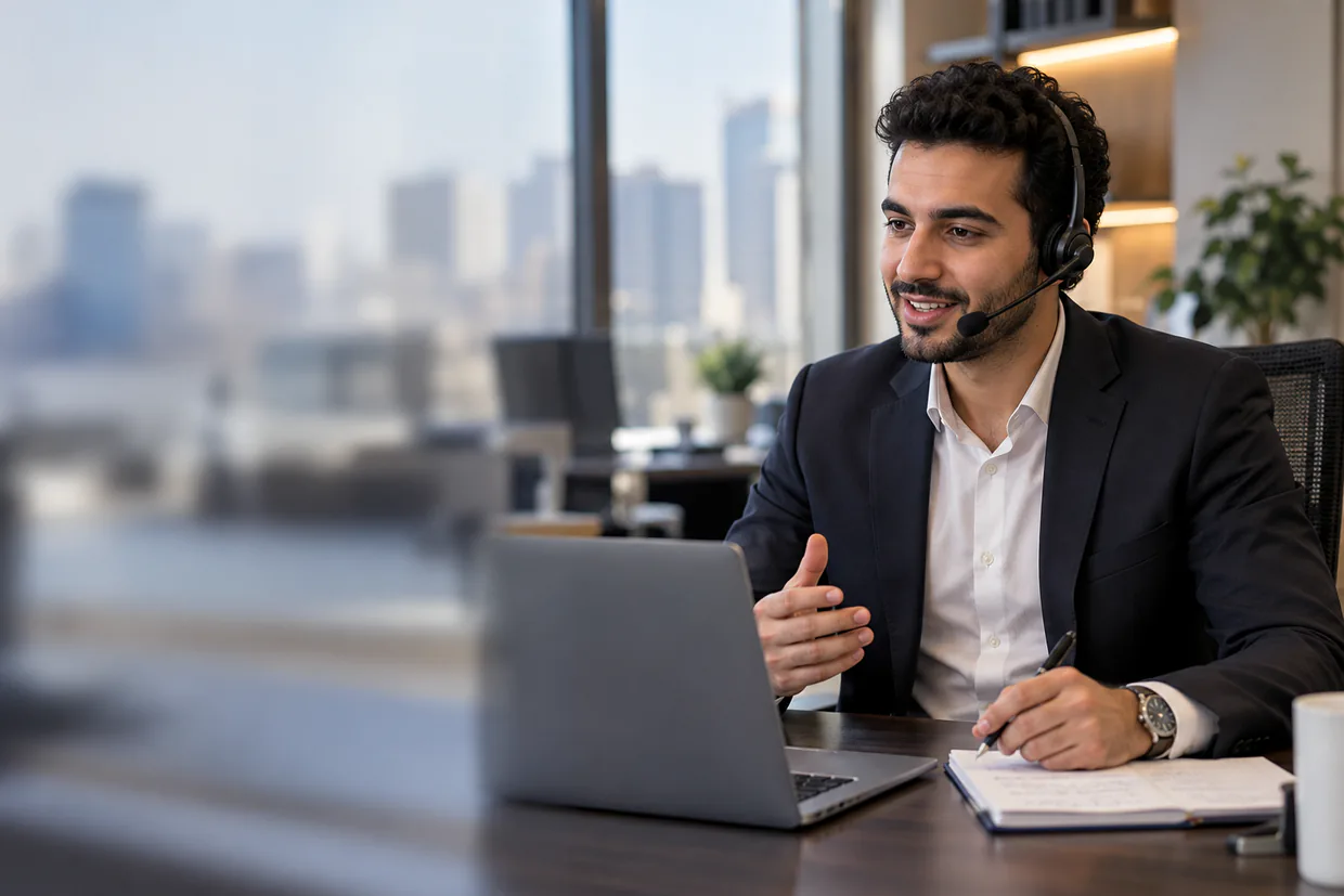 Outsourced SDR making prospecting calls